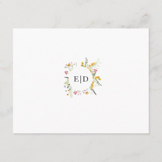 Wildbloemen Honeymoon wenst QR CODE Informatiekaartje (Achterkant)