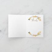 Wildbloemen & honing bij bloemenkrans dank u bedankkaart (Binnen)