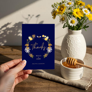 Wildbloemen & honing bij bloemenkrans dank u bedankkaart