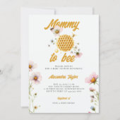 Wildbloemen Honing Kam Mama Bee Baby Meisje Douche Kaart (Voorkant)