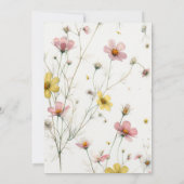 Wildbloemen Honing Kam Mama Bee Baby Meisje Douche Kaart (Achterkant)