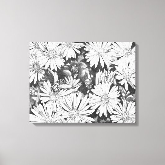 Wildbloemen Honingbijen Art Print Canvas Klein (Voorkant)