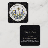 Wildbloemen Honingraat & Bee Apiary Kraft Honing Vierkante Visitekaartje (Voorkant / Achterkant)