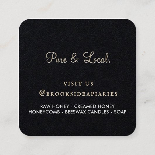 Wildbloemen Honingraat & Bee Apiary Kraft Honing Vierkante Visitekaartje (Achterkant)