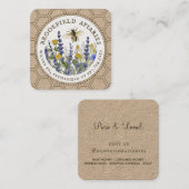 Wildbloemen Honingraat & Bee Apiary Kraft Vierkante Visitekaartje (Voorkant / Achterkant)