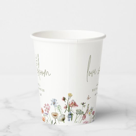 Wildbloemen houden van bloem-Vrijgezellenfeest Papieren Bekers (Rechts)