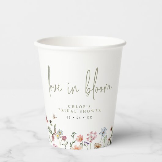 Wildbloemen houden van bloem-Vrijgezellenfeest Papieren Bekers (Voorkant)