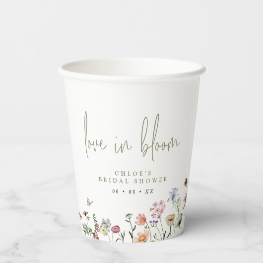 Wildbloemen houden van bloem-Vrijgezellenfeest Papieren Bekers (Achterkant)