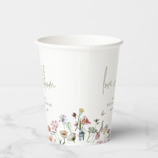 Wildbloemen houden van bloem-Vrijgezellenfeest Papieren Bekers (Rechts)