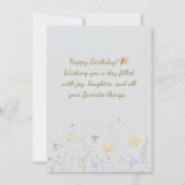 Wildbloemen in bloei Happy Birthday Kaart (Achterkant)