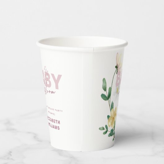  Wildbloemen in Bloom Baby shower Papieren Bekers (Rechts)