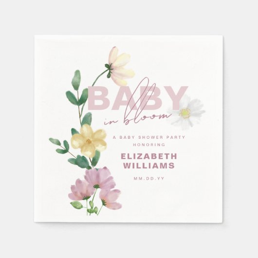  Wildbloemen in Bloom Baby shower Servet (Voorkant)