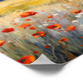 Wildbloemen in Country Field Rustieke boerderij Poster (Hoek)