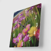 Wildbloemen in Dusk Vierkante Klok (Hoek)