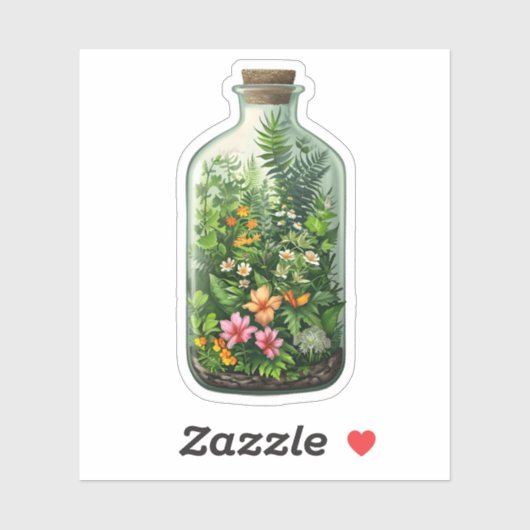 Wildbloemen in een fles sticker (Vel)