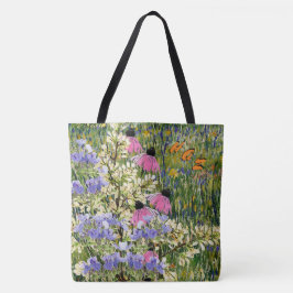 Wildbloemen in een weide bij Arles - Monogrammed Tote Bag