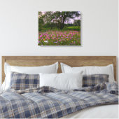 Wildbloemen in het land bij zonsondergang canvas afdruk (Insitu (Slaapkamer))