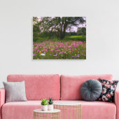 Wildbloemen in het land bij zonsondergang canvas afdruk (Insitu (Woonkamer))