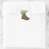 Wildbloemen in Hiking Boot Camping T-Shirt Keycha Ronde Sticker (Tas)