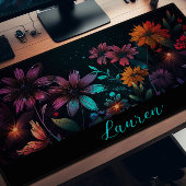 Wildbloemen in levendige fractale kleuren bureaumat