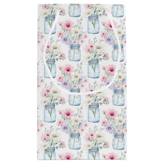 Wildbloemen in Mason Jars Happy Moederdag Klein Cadeauzakje (Achterkant)