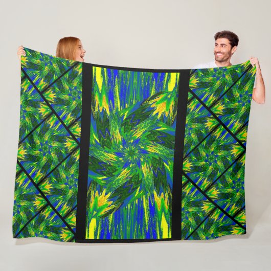 Wildbloemen in Pastels 13 Fleece Deken (In situ)