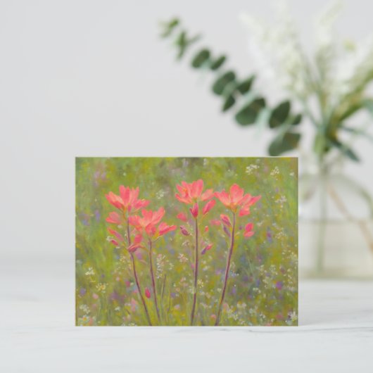 Wildbloemen Indiase verfkwast Floral Briefkaart (Staand voorkant)