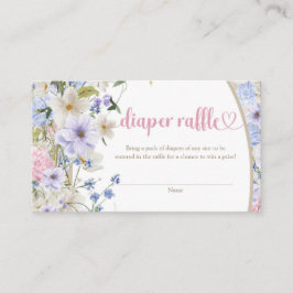 Wildbloemen Ivoor pastel roze blush luier loterij Informatiekaartje