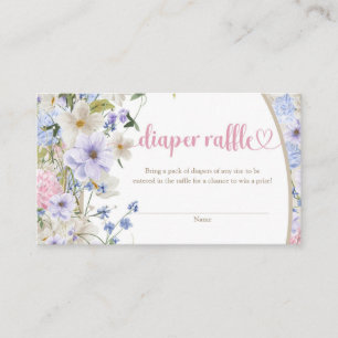 Wildbloemen Ivoor pastel roze blush luier loterij Informatiekaartje