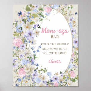 Wildbloemen Ivoor pastel roze blush Mom-osa bar Poster