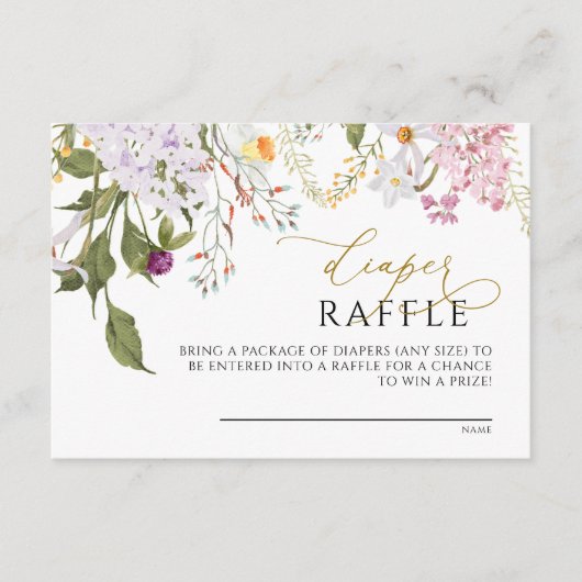 Wildbloemen Kaart van luier Raffle (Voorkant)