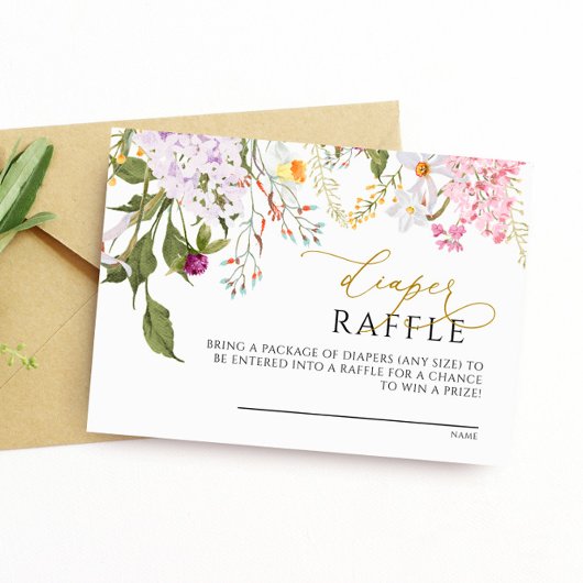 Wildbloemen Kaart van luier Raffle