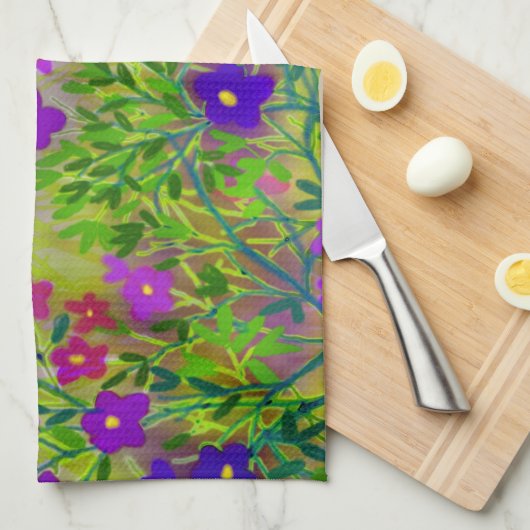 Wildbloemen keukenhanddoek in het Midwesten (Quarter Fold)