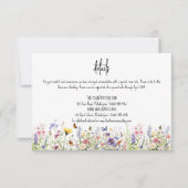 Wildbloemen kleurrijke bruiloft details kaart (Voorkant)