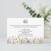 Wildbloemen kleurrijke bruiloft details kaart (Staand voorkant)