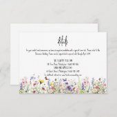 Wildbloemen kleurrijke bruiloft details kaart (Voorkant / Achterkant)