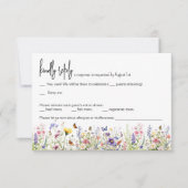 Wildbloemen kleurrijke bruiloft RSVP Kaart (Voorkant)