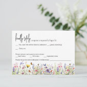 Wildbloemen kleurrijke bruiloft RSVP Kaart (Staand voorkant)