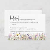 Wildbloemen kleurrijke bruiloft RSVP Kaart (Voorkant / Achterkant)