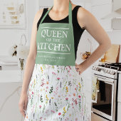 Wildbloemen Koningin van de Keukennaam Apron Schort