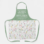 Wildbloemen Koningin van de Keukennaam Apron Schort (Voorkant)