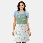 Wildbloemen Koningin van de Keukennaam Apron Schort (Gedragen)