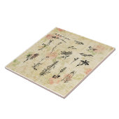  Wildbloemen Kunst voor Floral Script Tegeltje (Zijkant)