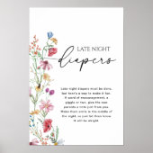 Wildbloemen late nacht luier teken poster (Voorkant)
