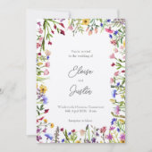 Wildbloemen lente bruiloft kaart (Voorkant)
