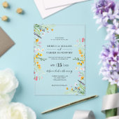 Wildbloemen lente moderne huwelijksuitnodiging acryl uitnodigingen (Insitu (Huwelijk))