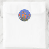 Wildbloemen Lente Poppies Meadow Vlinder Ronde Sticker (Tas)