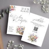 Wildbloemen Lente Zomer Herfst Bruiloft Uitnodigin Kaart