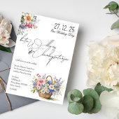 Wildbloemen Lente Zomer Herfst Bruiloft uitnodigin Kaart