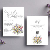 Wildbloemen Lente Zomer Herfst Bruiloft uitnodigin Kaart
